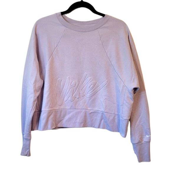 Nike Dri-Fit Women's Lilac Boxy Fit Logo Sweatshirt Size L - Picture 1 of 8